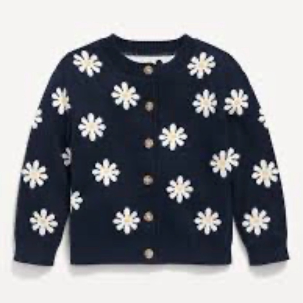 Floral-Print Button-Front Crew-Neck Cardigan for Toddler Girls 3T - Picture 1 of 5